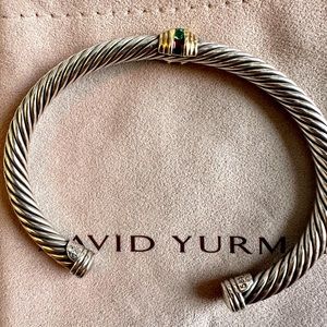 David Yurman bracelet with emerald stones